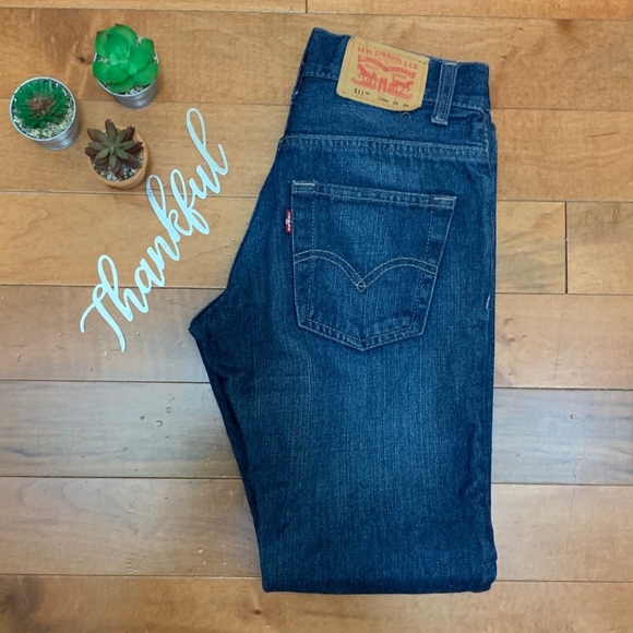 Levi’s 511 Blue Straight Leg Jeans Denim Pants Size 12 Regular Dark Wash - Picture 3 of 4